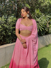 Forbidden Fuchsia Chikankari & Mukaish Lehenga